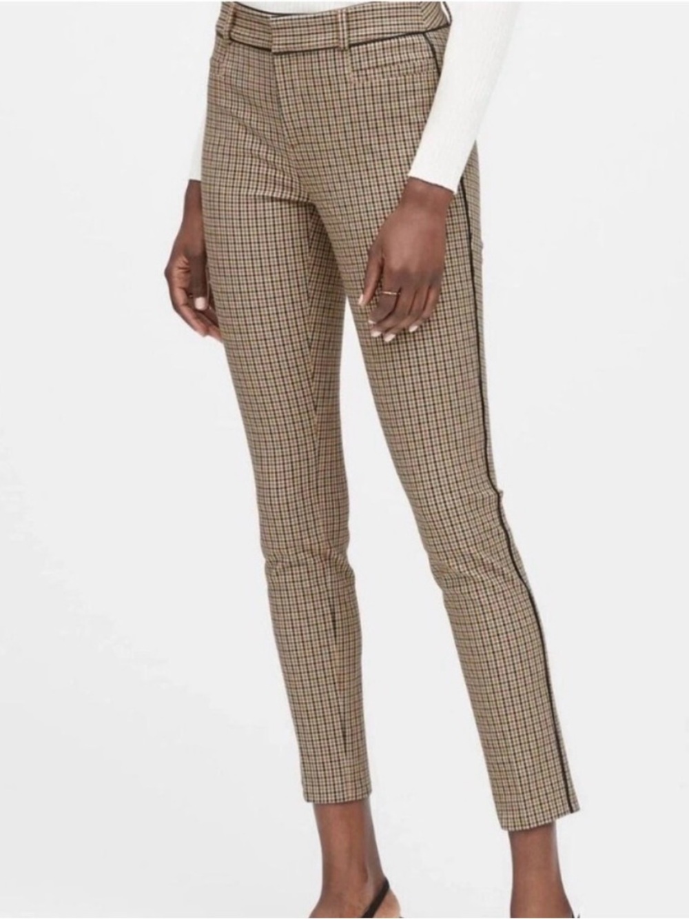 Banana Republic Sloan Plaid Ankle Pants - Brown